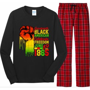 Juneteenth Fist Black Celebrate Black Freedom 1865 Cute Gift Long Sleeve Pajama Set