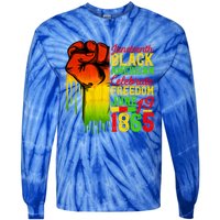 Juneteenth Fist Black Celebrate Black Freedom 1865 Cute Gift Tie-Dye Long Sleeve Shirt