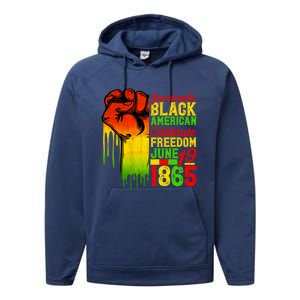 Juneteenth Fist Black Celebrate Black Freedom 1865 Cute Gift Performance Fleece Hoodie