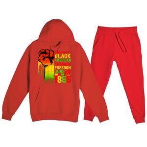 Juneteenth Fist Black Celebrate Black Freedom 1865 Cute Gift Premium Hooded Sweatsuit Set