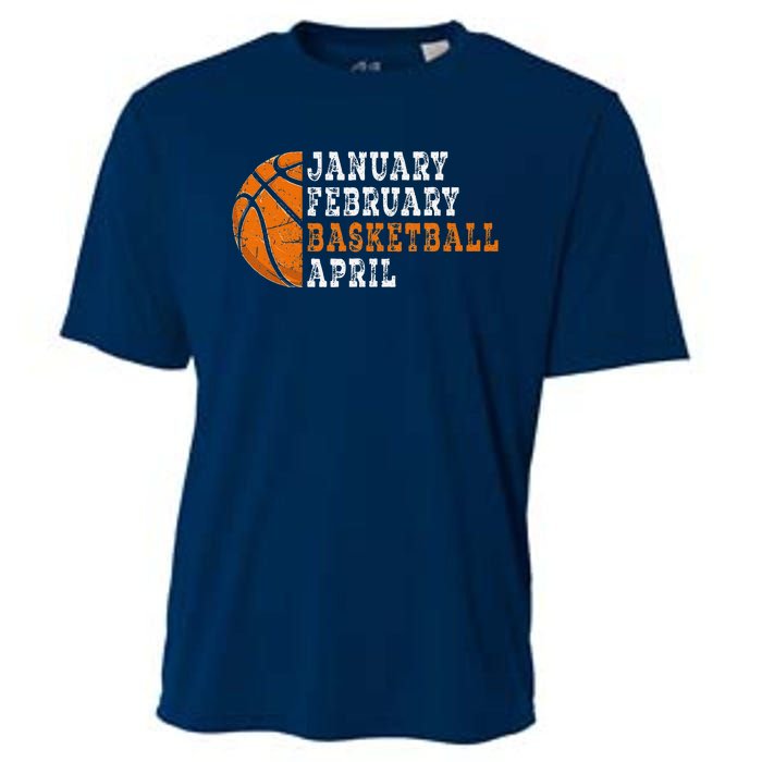 January February Basketball April Funny Basketball Cooling Performance Crew T-Shirt