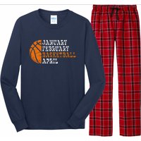 January February Basketball April Funny Basketball Long Sleeve Pajama Set