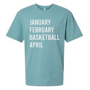 January February Basketball April Funny Basketball Season Sueded Cloud Jersey T-Shirt