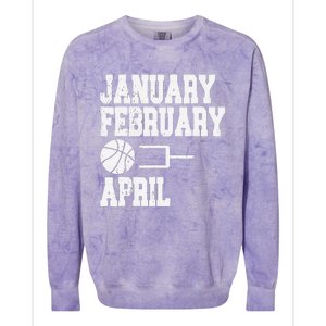 January February Basketball April Funny Basketball Team Colorblast Crewneck Sweatshirt