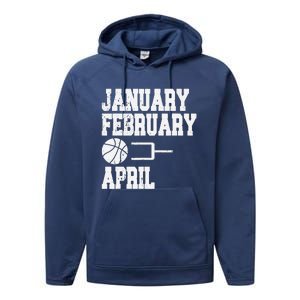 January February Basketball April Funny Basketball Team Performance Fleece Hoodie