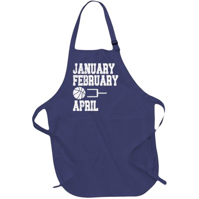 January February Basketball April Funny Basketball Team Full-Length Apron With Pockets