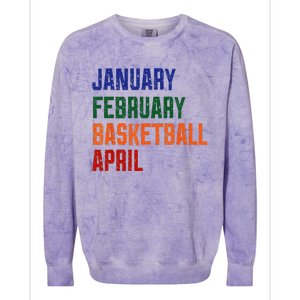 January February Basketball April Colorblast Crewneck Sweatshirt