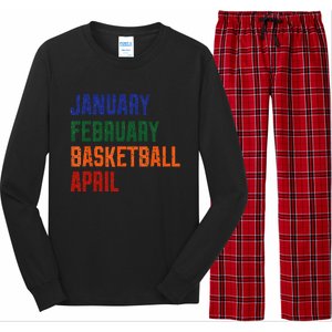 January February Basketball April Long Sleeve Pajama Set