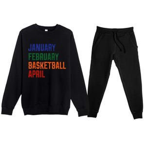 January February Basketball April Premium Crewneck Sweatsuit Set