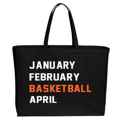 January February Basketball April College Basketball Fan Cotton Canvas Jumbo Tote