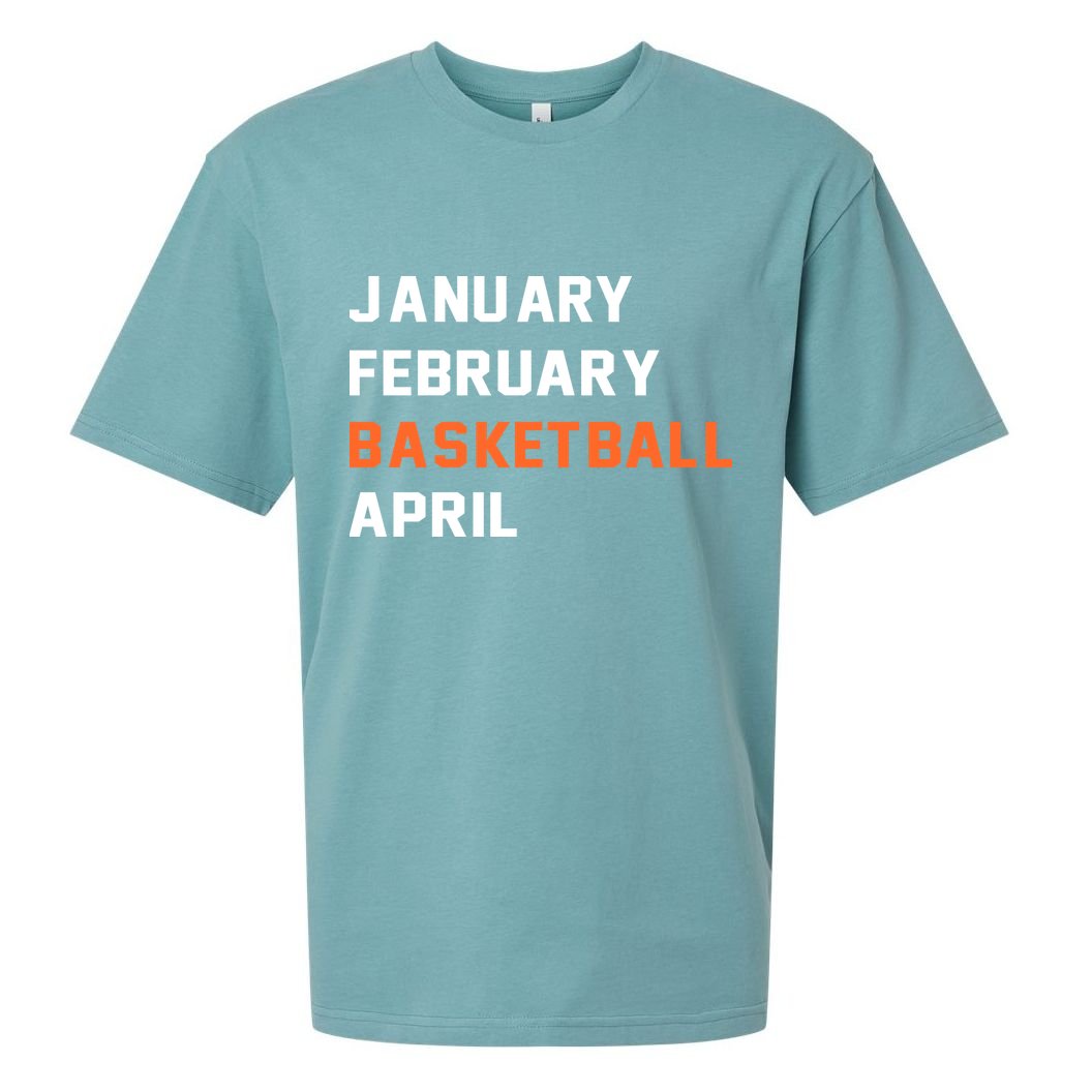 January February Basketball April College Basketball Fan Sueded Cloud Jersey T-Shirt