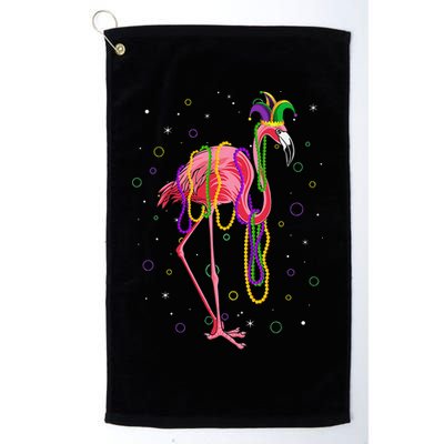 Jester Flamingo & Beads Mardi Gras Fat Tuesday Parade Golf Towel
