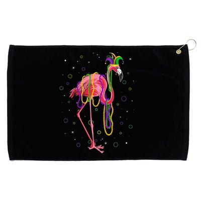 Jester Flamingo & Beads Mardi Gras Fat Tuesday Parade Grommeted Golf Towel