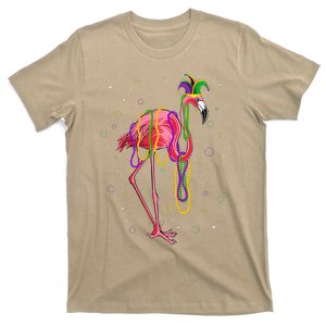 Jester Flamingo & Beads Mardi Gras Fat Tuesday Parade T-Shirt