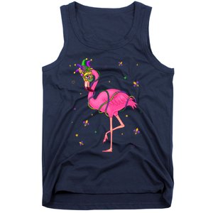 Jester Flamingo Beads Mardi Gras Fat Tuesday Parade Tank Top