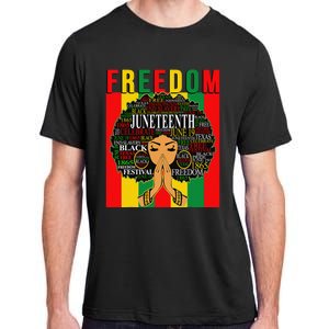 Juneteenth Free Black Melanin Queen Natural Afro Hair Adult ChromaSoft Performance T-Shirt