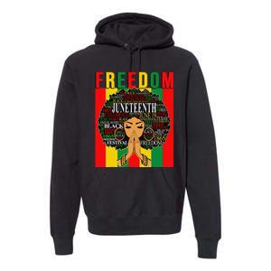 Juneteenth Free Black Melanin Queen Natural Afro Hair Premium Hoodie