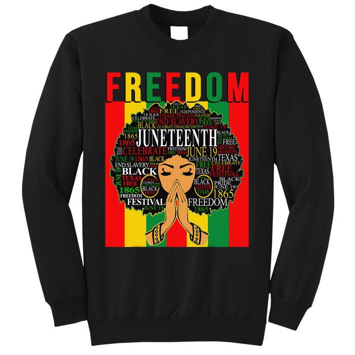 Juneteenth Free Black Melanin Queen Natural Afro Hair Tall Sweatshirt