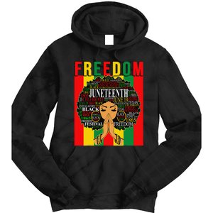 Juneteenth Free Black Melanin Queen Natural Afro Hair Tie Dye Hoodie