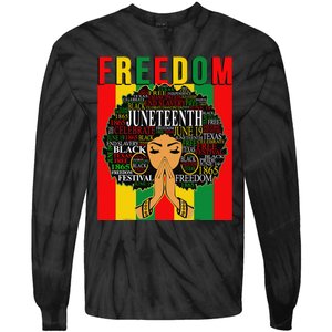 Juneteenth Free Black Melanin Queen Natural Afro Hair Tie-Dye Long Sleeve Shirt