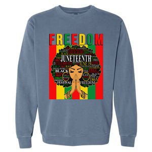 Juneteenth Free Black Melanin Queen Natural Afro Hair Garment-Dyed Sweatshirt