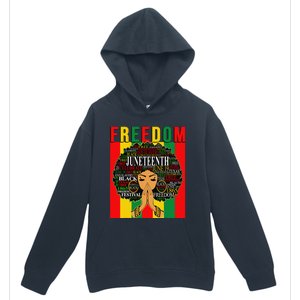 Juneteenth Free Black Melanin Queen Natural Afro Hair Urban Pullover Hoodie