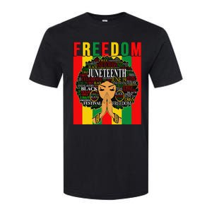 Juneteenth Free Black Melanin Queen Natural Afro Hair Softstyle CVC T-Shirt