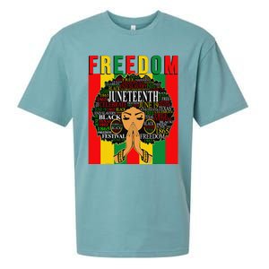 Juneteenth Free Black Melanin Queen Natural Afro Hair Sueded Cloud Jersey T-Shirt