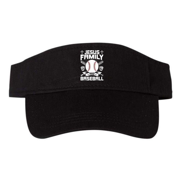 Jesus, Family & Baseball Lover Valucap Bio-Washed Visor