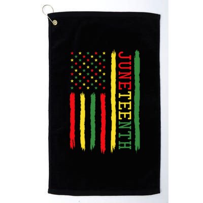 Juneteenth Flag Black Freedom 1865 Platinum Collection Golf Towel