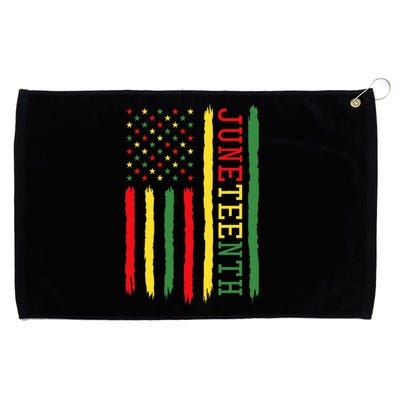 Juneteenth Flag Black Freedom 1865 Grommeted Golf Towel