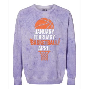 January February Basketball April College March Basketball Colorblast Crewneck Sweatshirt