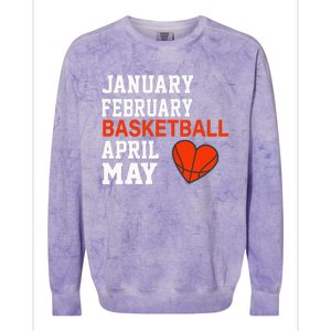 January February Basketball April Funny Apparel Colorblast Crewneck Sweatshirt