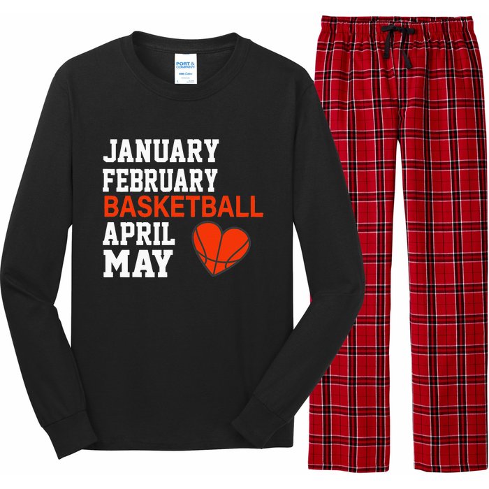 January February Basketball April Funny Apparel Long Sleeve Pajama Set