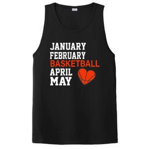 January February Basketball April Funny Apparel PosiCharge Competitor Tank