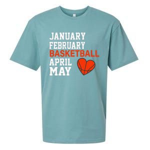 January February Basketball April Funny Apparel Sueded Cloud Jersey T-Shirt