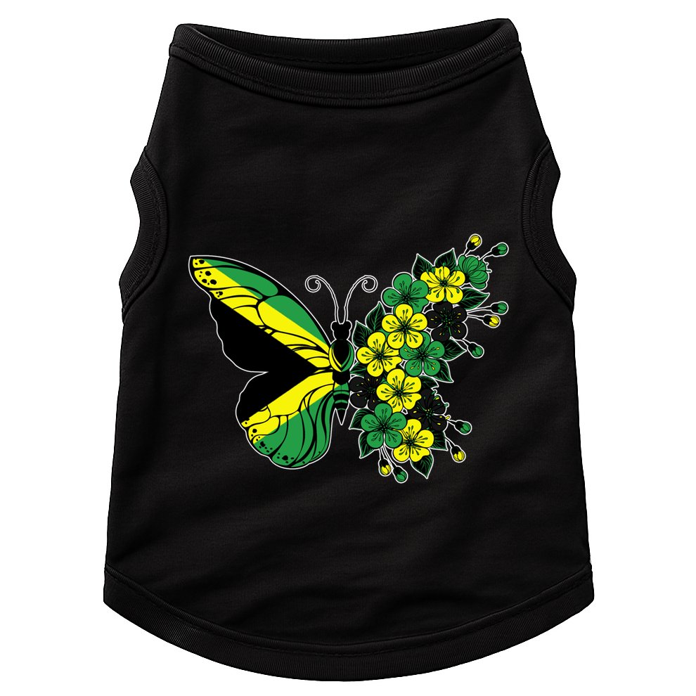 Jamaican Flag Butterfly Gift Jamaica Patriotic Great Gift Doggie Tank
