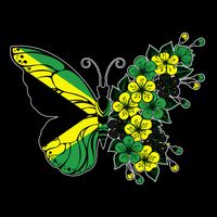 Jamaican Flag Butterfly Gift Jamaica Patriotic Great Gift Flatbill Hat