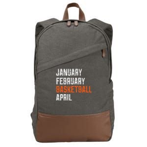 January February Basketball April Cotton Canvas Backpack