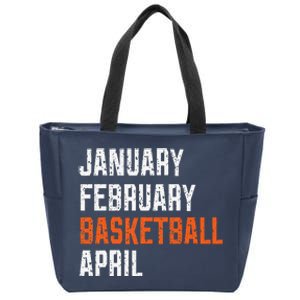 January February Basketball April Zip Tote Bag