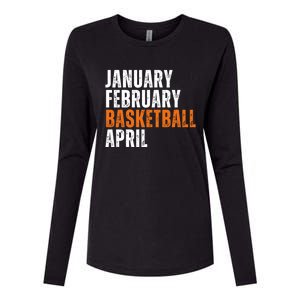 January February Basketball April Madness Womens Cotton Relaxed Long Sleeve T-Shirt