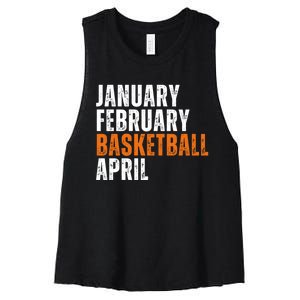 January February Basketball April Madness Women's Racerback Cropped Tank