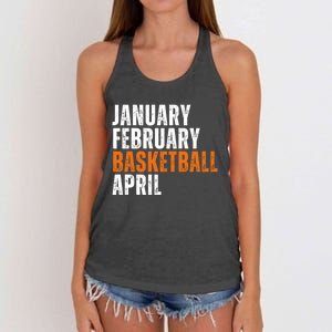 January February Basketball April Madness Women's Knotted Racerback Tank