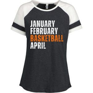 January February Basketball April Madness Enza Ladies Jersey Colorblock Tee