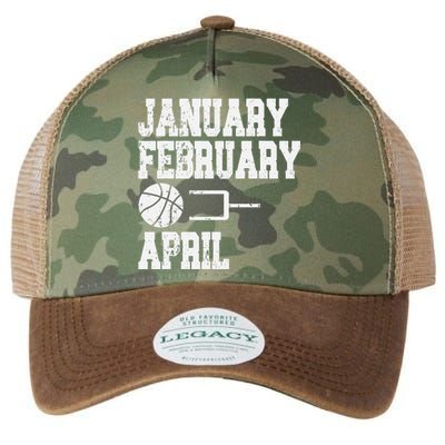 January February Basketball April Funny Basketball Season Legacy Tie Dye Trucker Hat