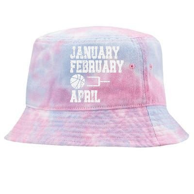 January February Basketball April Funny Basketball Season Tie-Dyed Bucket Hat