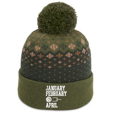 January February Basketball April Funny Basketball Season The Baniff Cuffed Pom Beanie