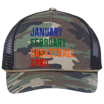 January February Basketball April Funny Basketball Season Retro Rope Trucker Hat Cap