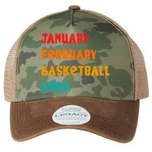 January February Basketball April Funny Basketball Season Legacy Tie Dye Trucker Hat