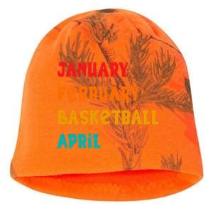 January February Basketball April Funny Basketball Season Kati - Camo Knit Beanie